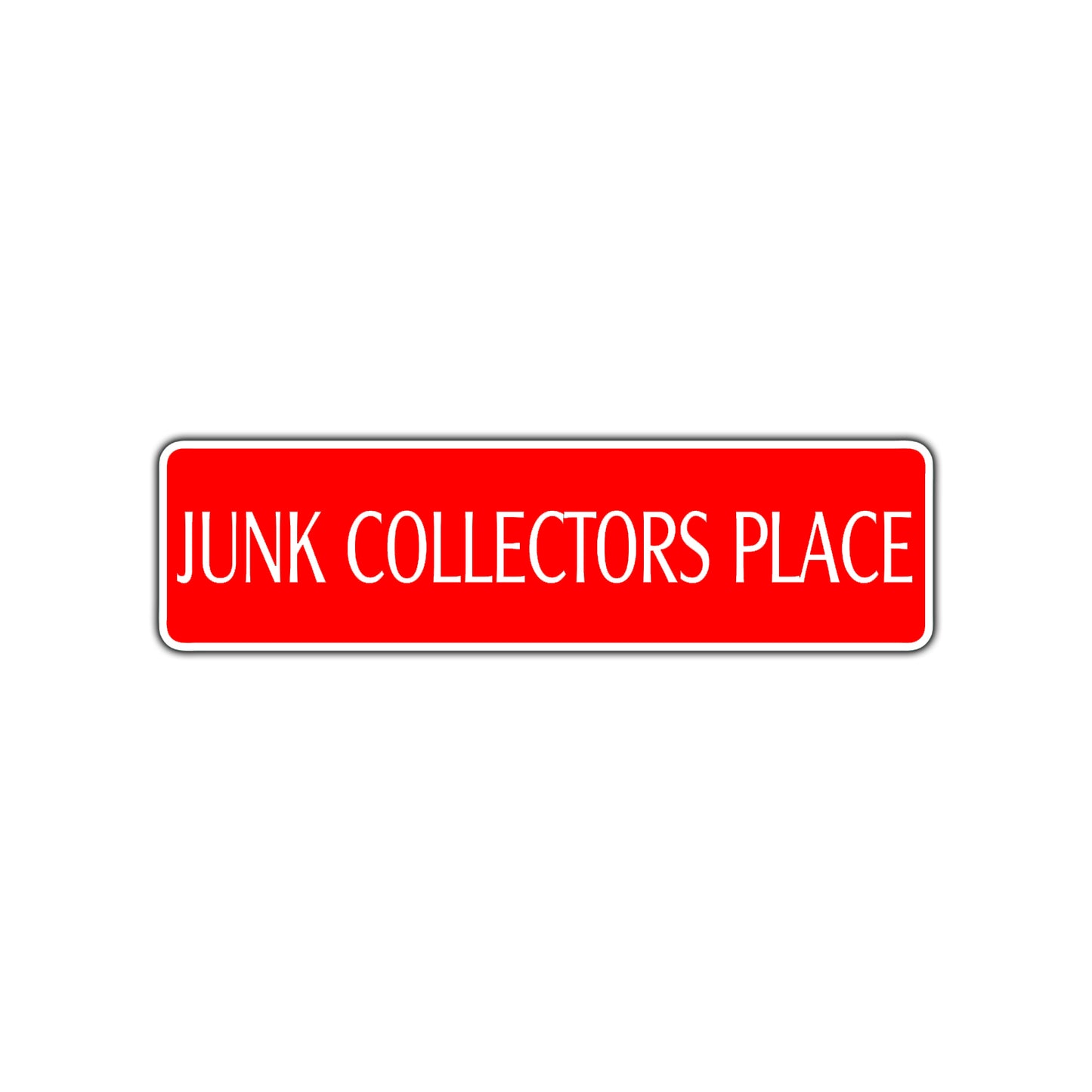 Junk Collectors Road Aluminum Metal Novelty Street Plate Sign Wall Gift Decor