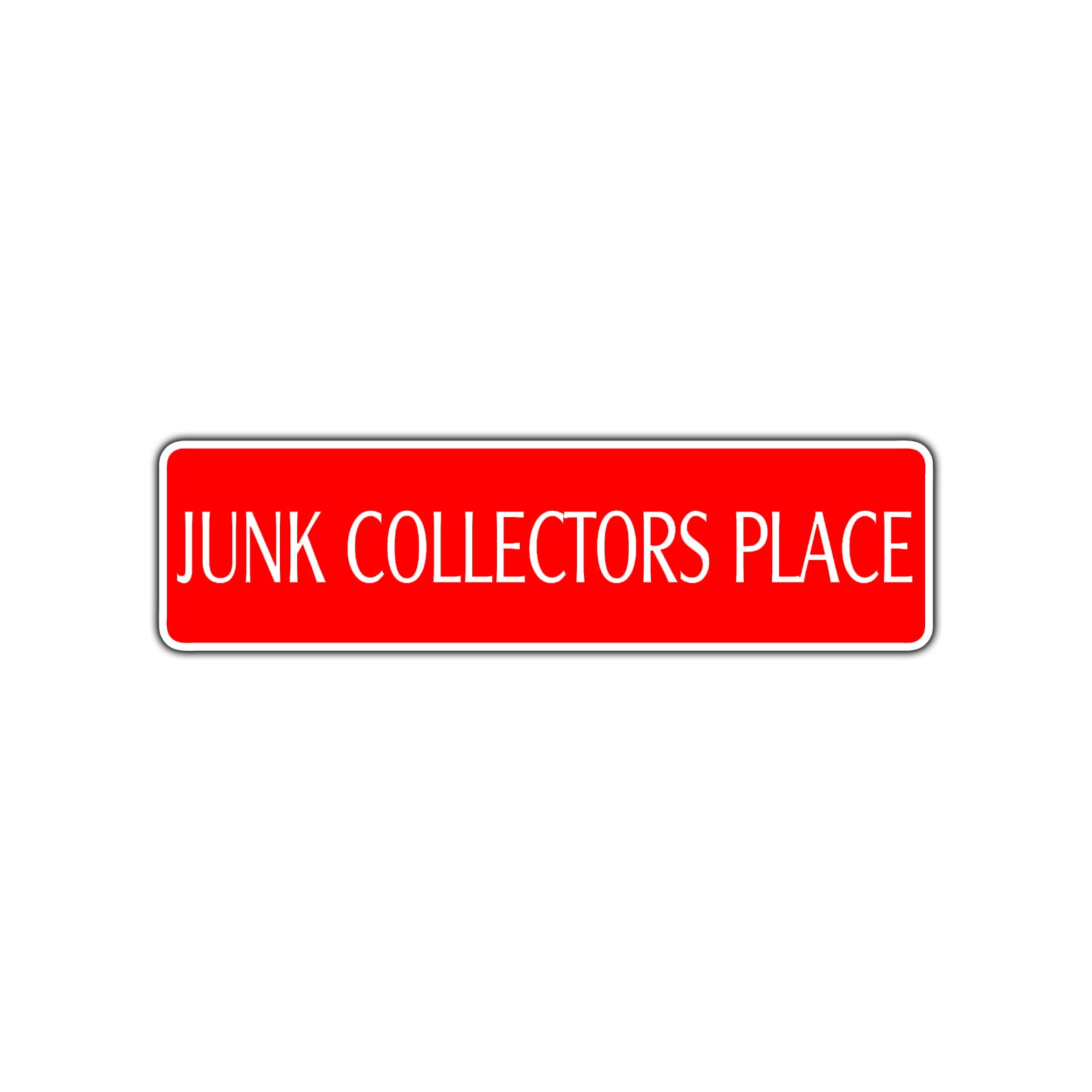 Junk Collectors Road Aluminum Metal Novelty Street Plate Sign Wall Gift Decor