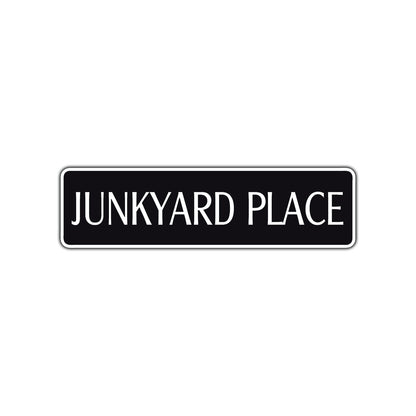 Junkyard Place Road Aluminum Metal Novelty Street Plate Sign Wall Gift Decor