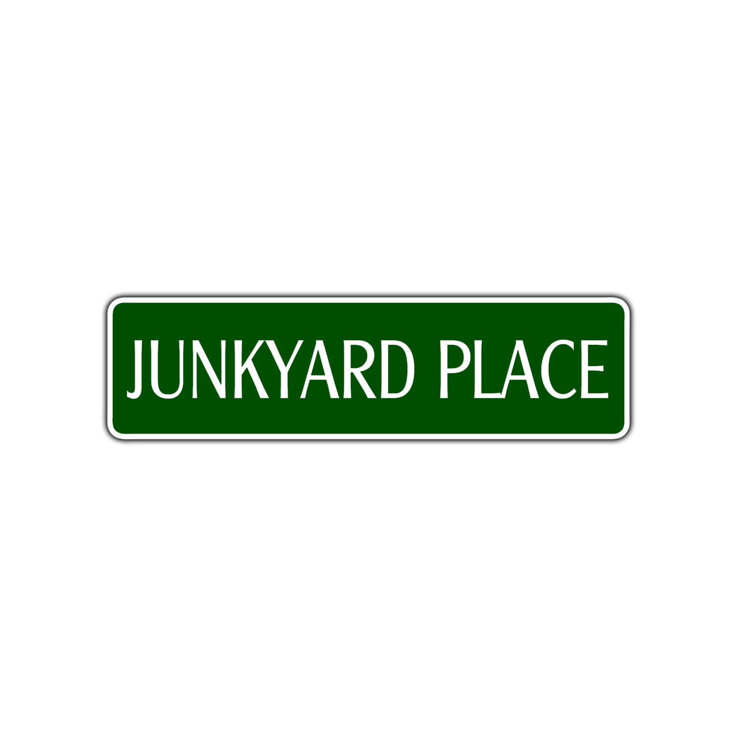 Junkyard Place Road Aluminum Metal Novelty Street Plate Sign Wall Gift Decor