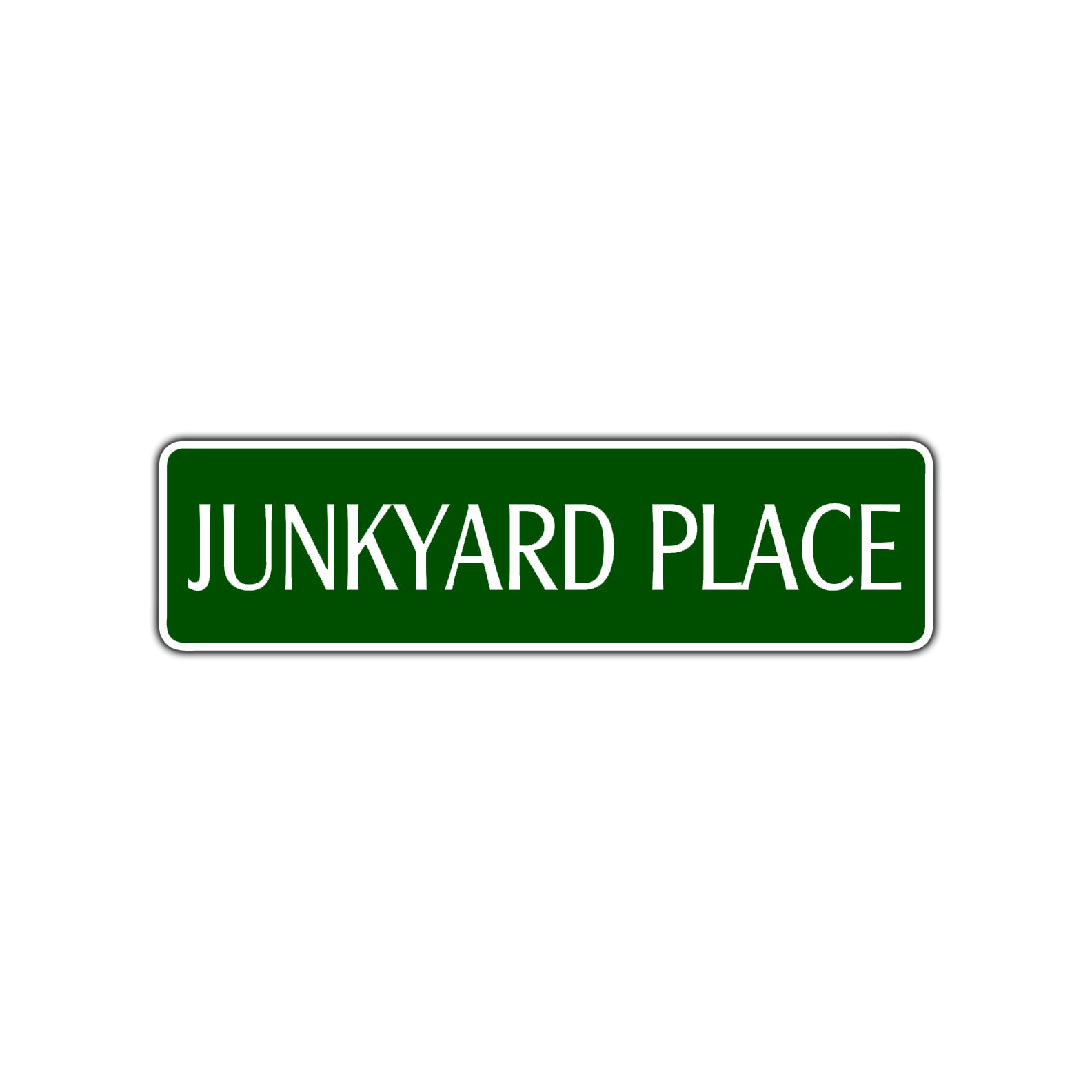 Junkyard Place Road Aluminum Metal Novelty Street Plate Sign Wall Gift Decor