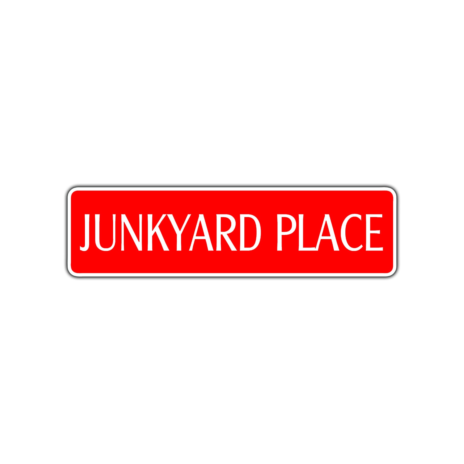 Junkyard Place Road Aluminum Metal Novelty Street Plate Sign Wall Gift Decor