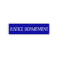 Justice Department Road Aluminum Metal Novelty Street Plate Sign Wall Gift Decor