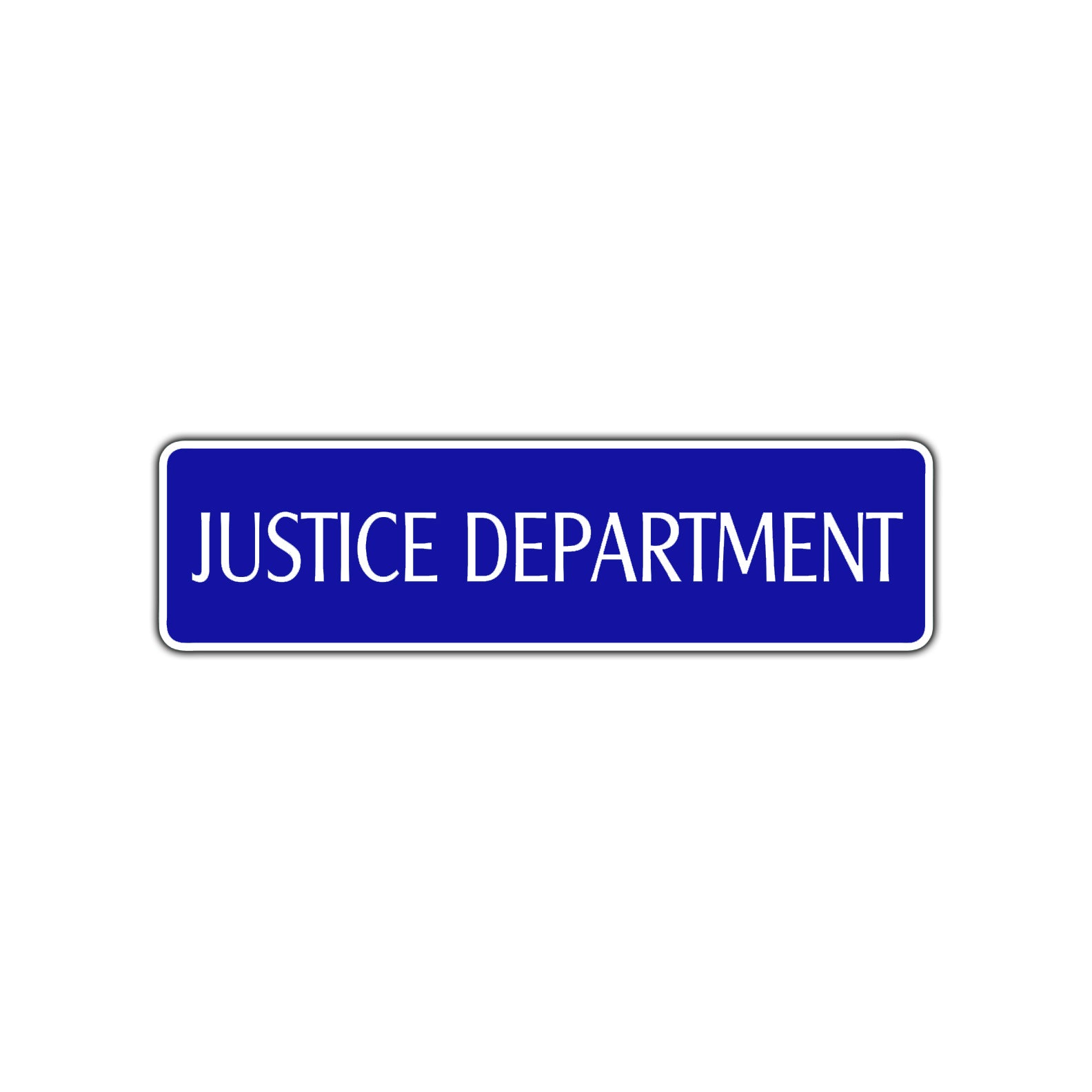 Justice Department Road Aluminum Metal Novelty Street Plate Sign Wall Gift Decor