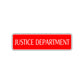 Justice Department Road Aluminum Metal Novelty Street Plate Sign Wall Gift Decor