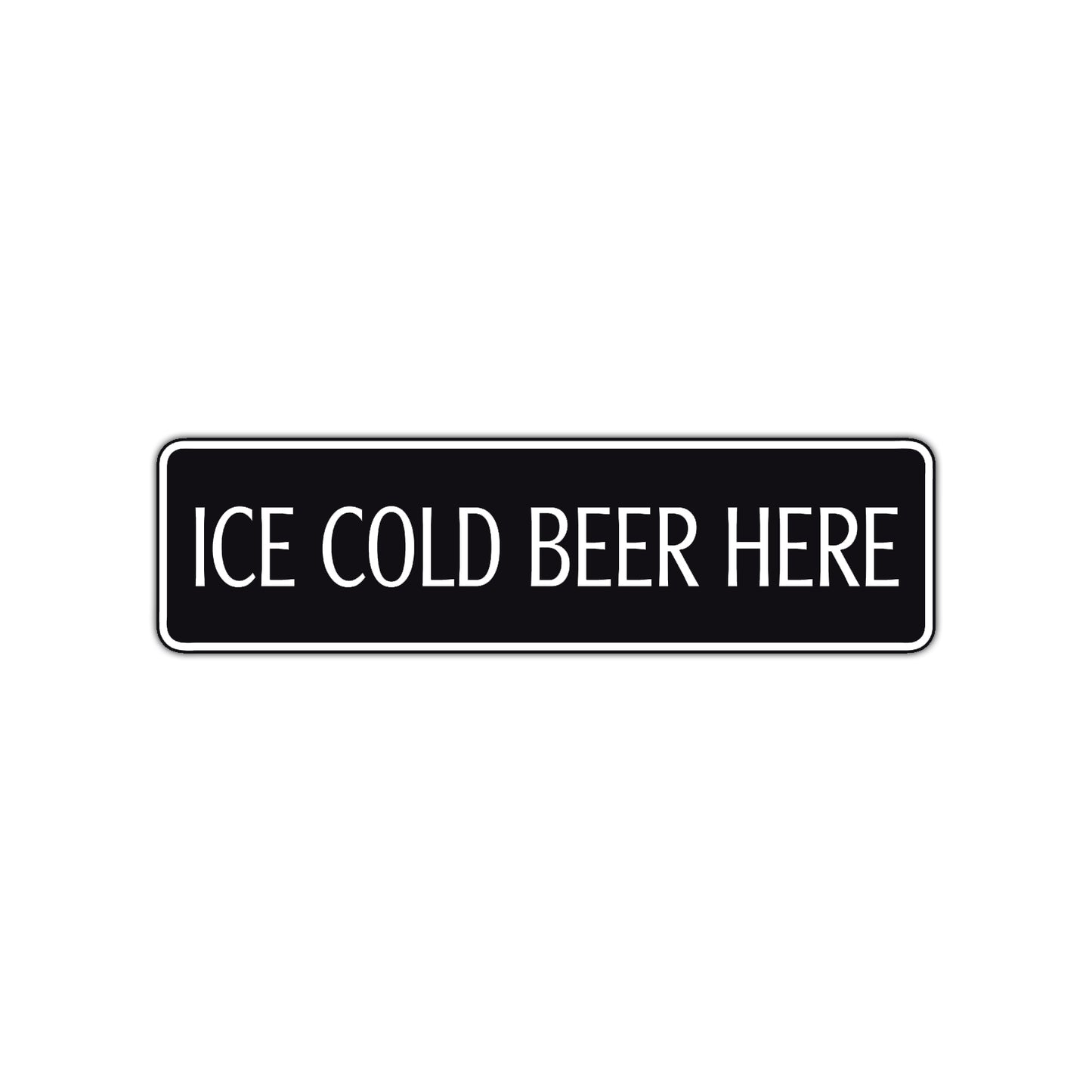 Ice Cold Beer Here Road Aluminum Metal Novelty Street Plate Sign Wall Gift Decor