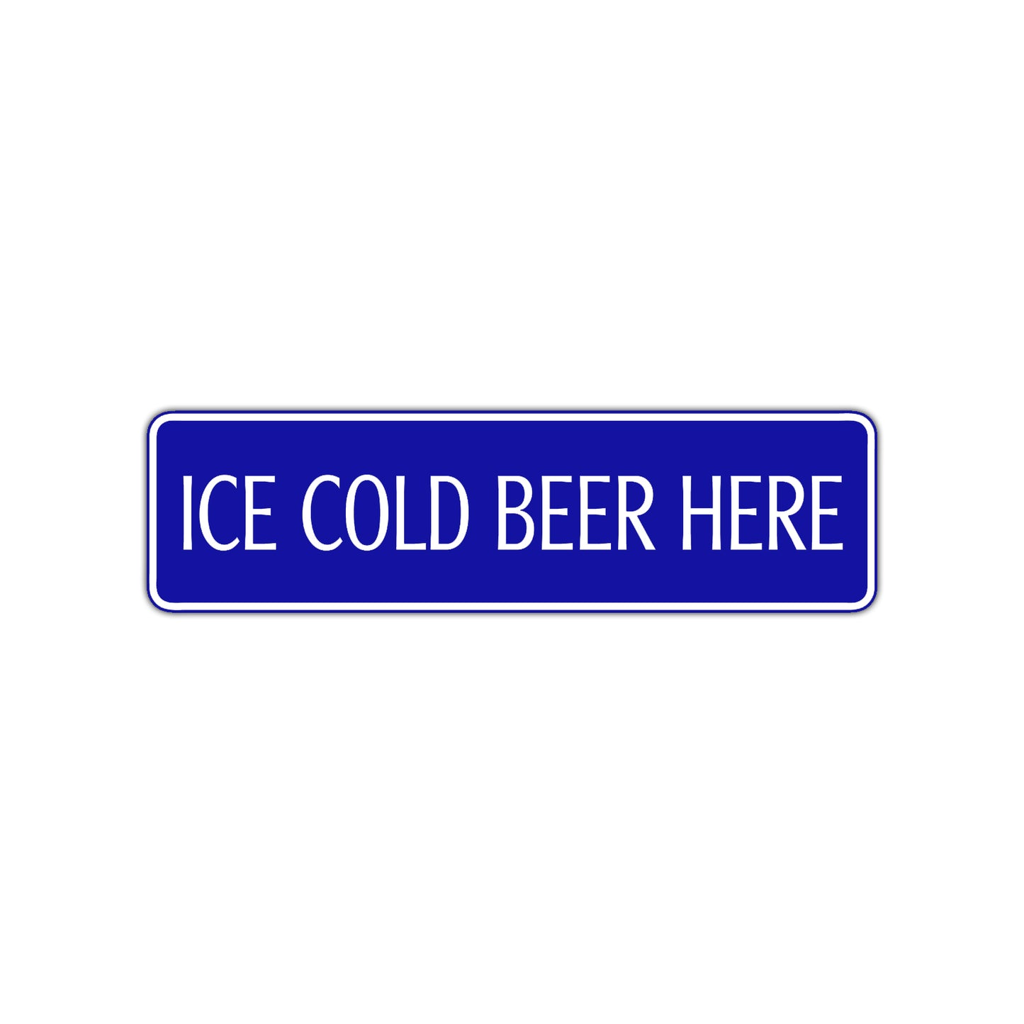 Ice Cold Beer Here Road Aluminum Metal Novelty Street Plate Sign Wall Gift Decor