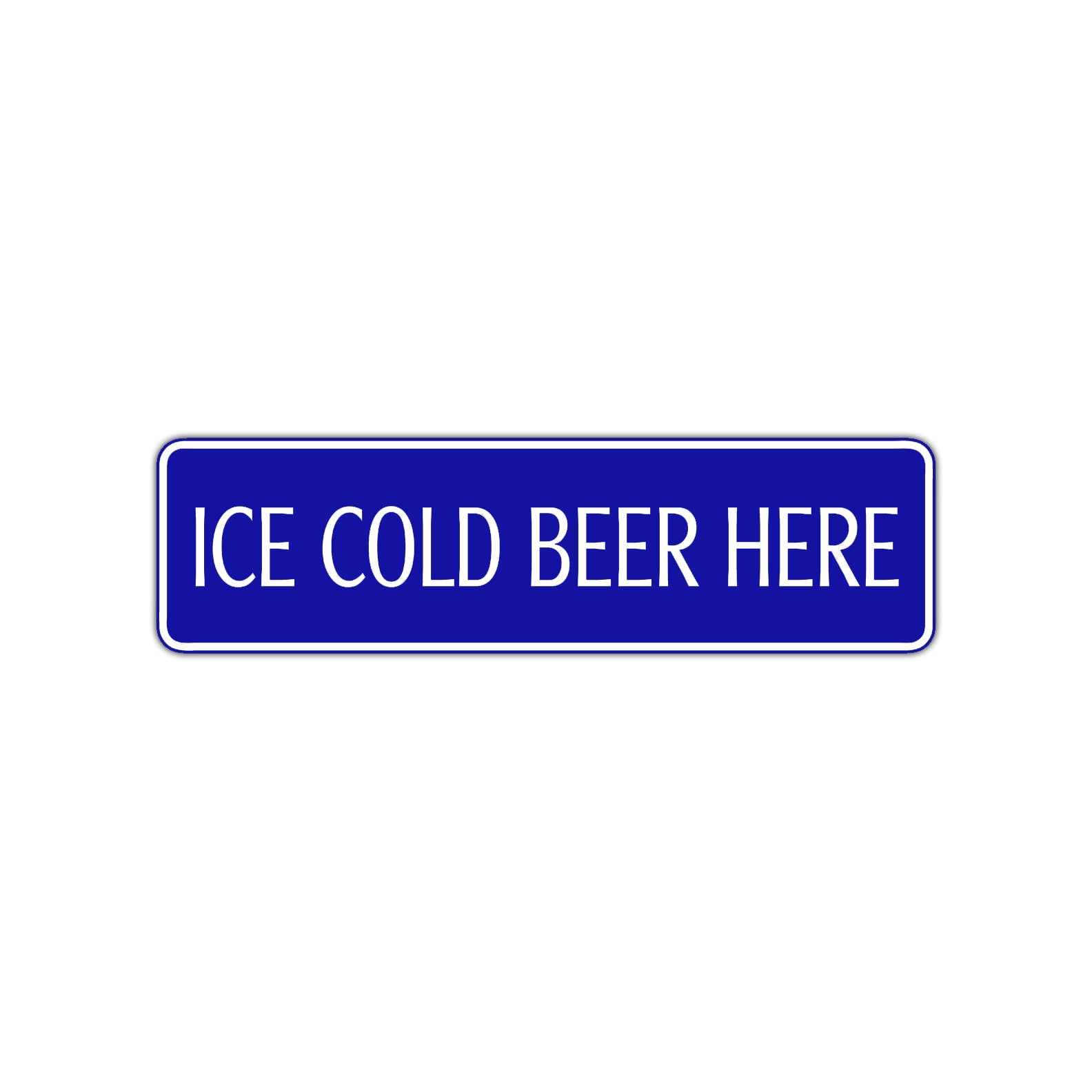 Ice Cold Beer Here Road Aluminum Metal Novelty Street Plate Sign Wall Gift Decor