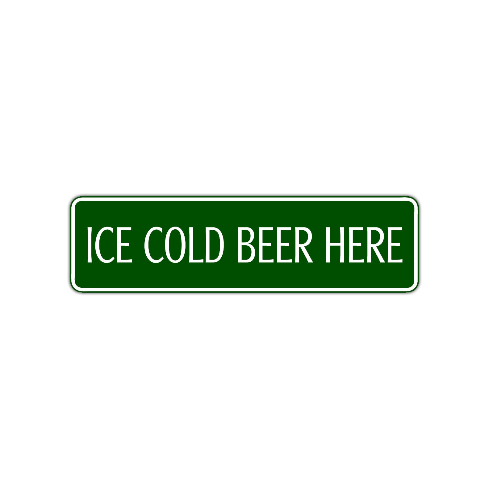 Ice Cold Beer Here Road Aluminum Metal Novelty Street Plate Sign Wall Gift Decor