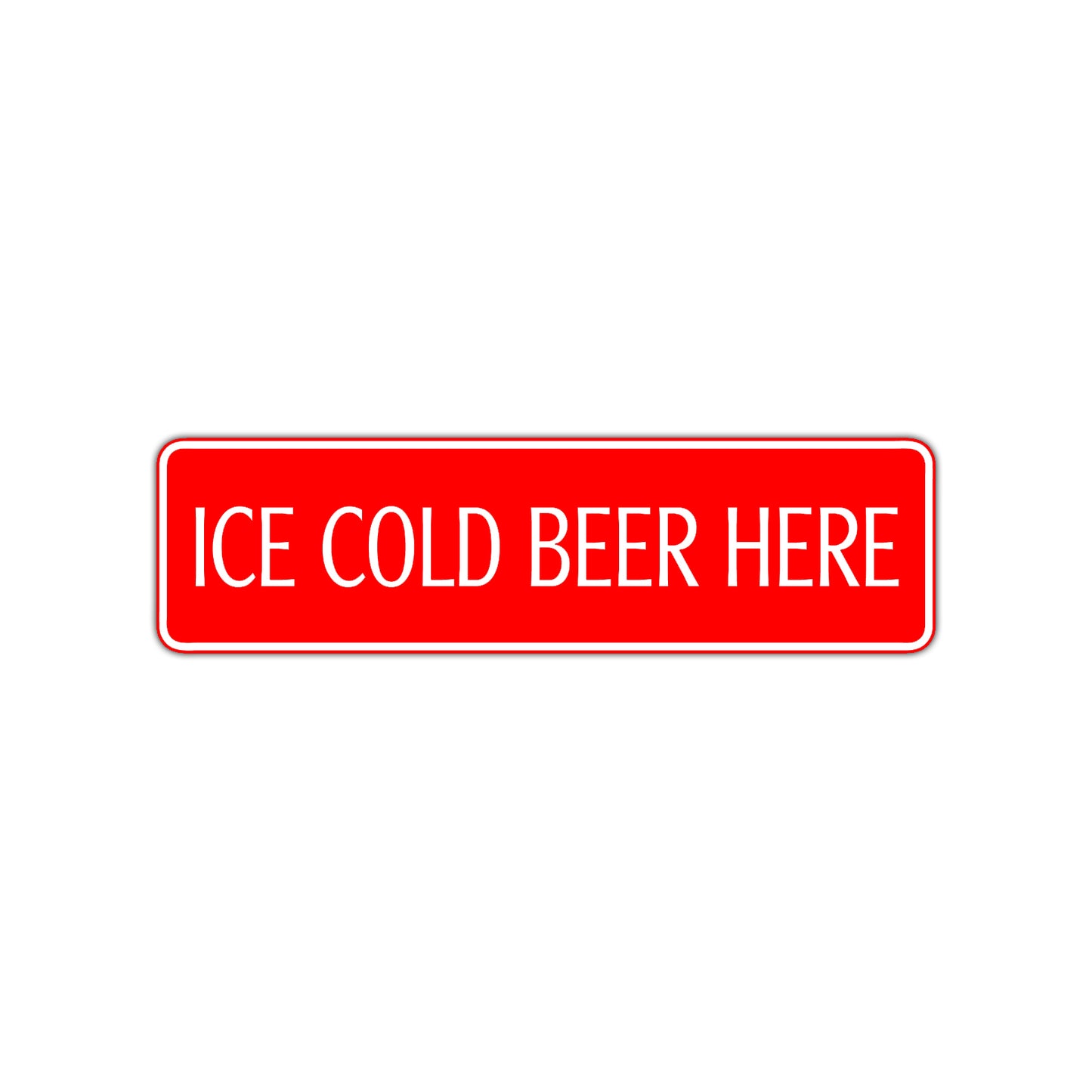 Ice Cold Beer Here Road Aluminum Metal Novelty Street Plate Sign Wall Gift Decor