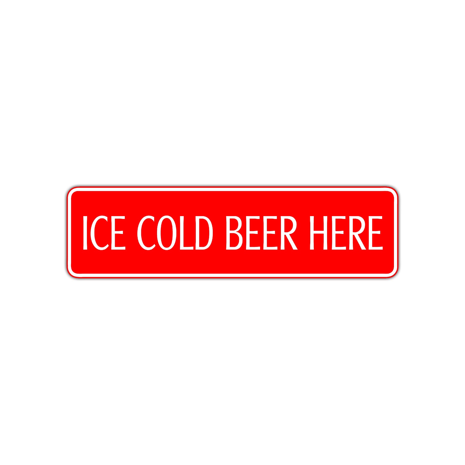 Ice Cold Beer Here Road Aluminum Metal Novelty Street Plate Sign Wall Gift Decor