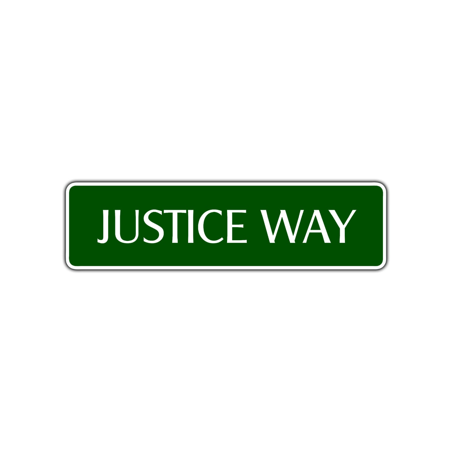 Justice Way Road Aluminum Metal Novelty Street Plate Sign Wall Gift Decor
