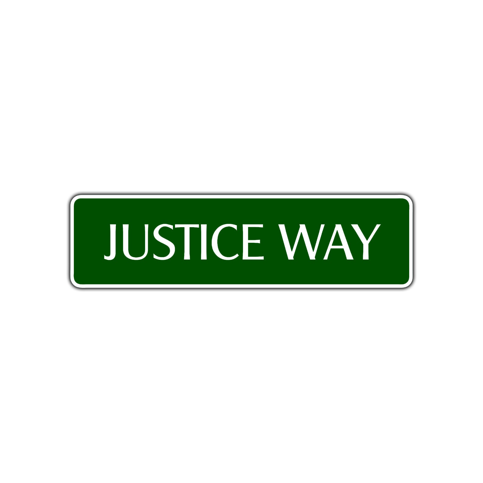 Justice Way Road Aluminum Metal Novelty Street Plate Sign Wall Gift Decor