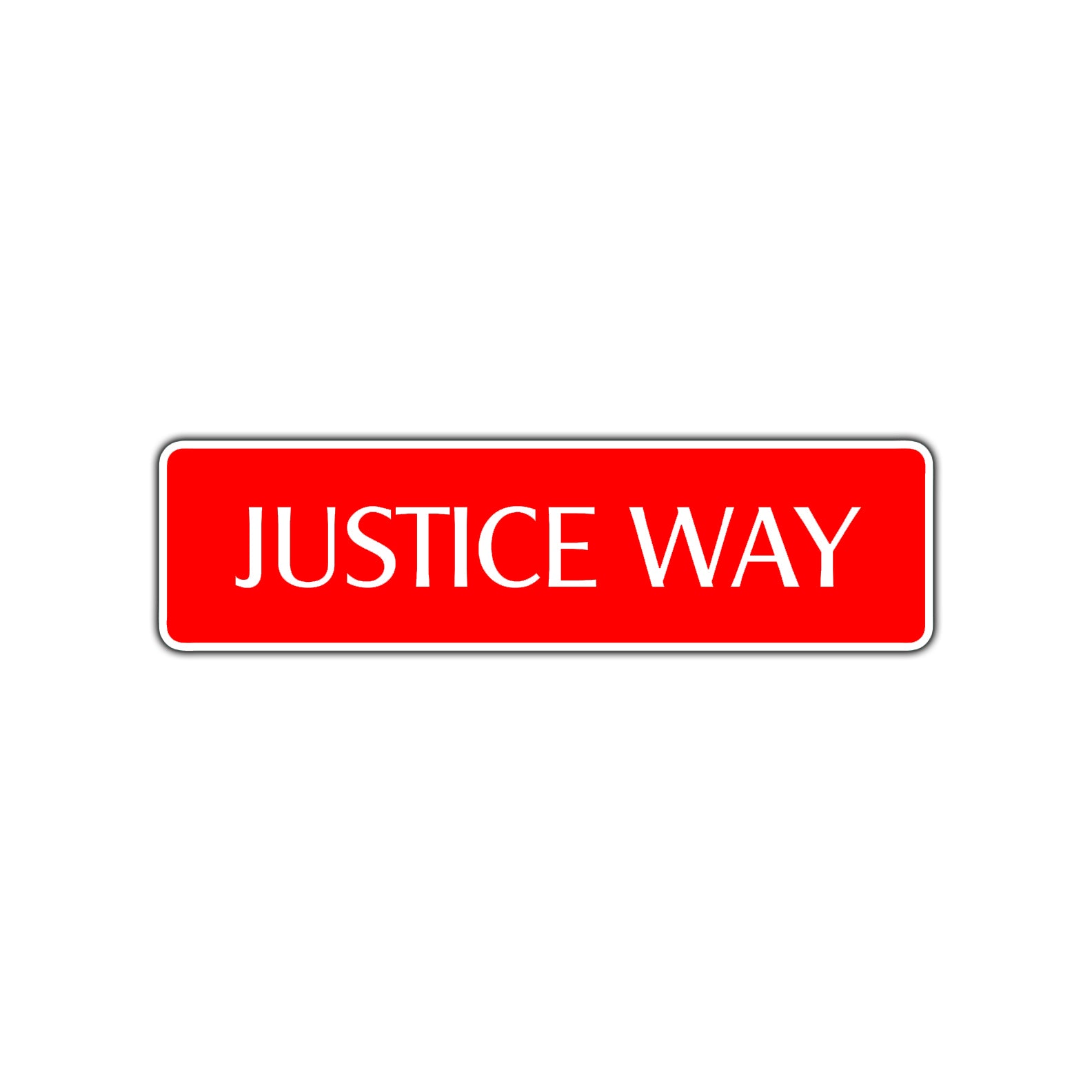 Justice Way Road Aluminum Metal Novelty Street Plate Sign Wall Gift Decor