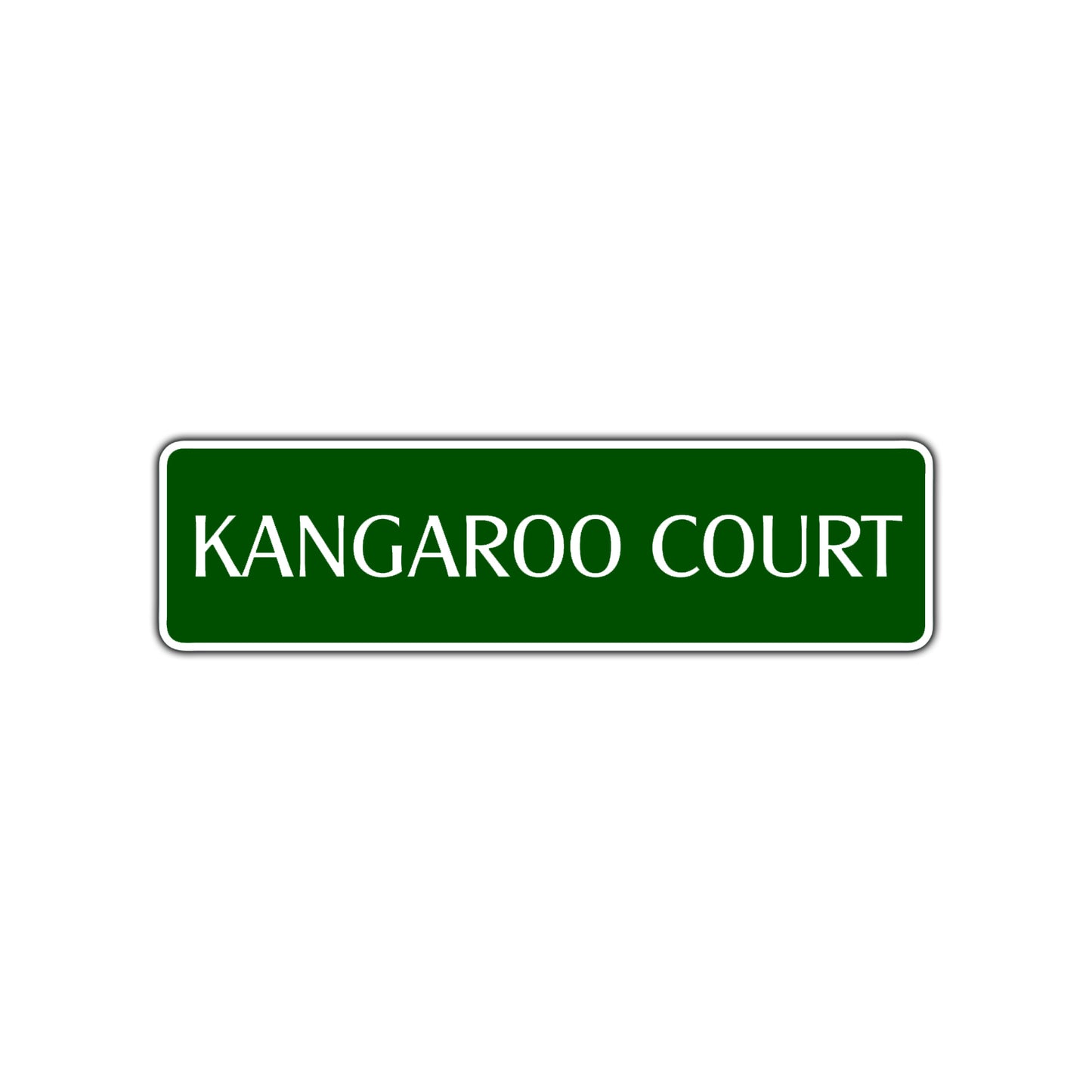 Kangaroo Court Road Aluminum Metal Novelty Street Plate Sign Wall Gift Decor