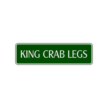 King Crab Legs Road Aluminum Metal Novelty Street Plate Sign Wall Gift Decor