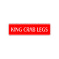 King Crab Legs Road Aluminum Metal Novelty Street Plate Sign Wall Gift Decor