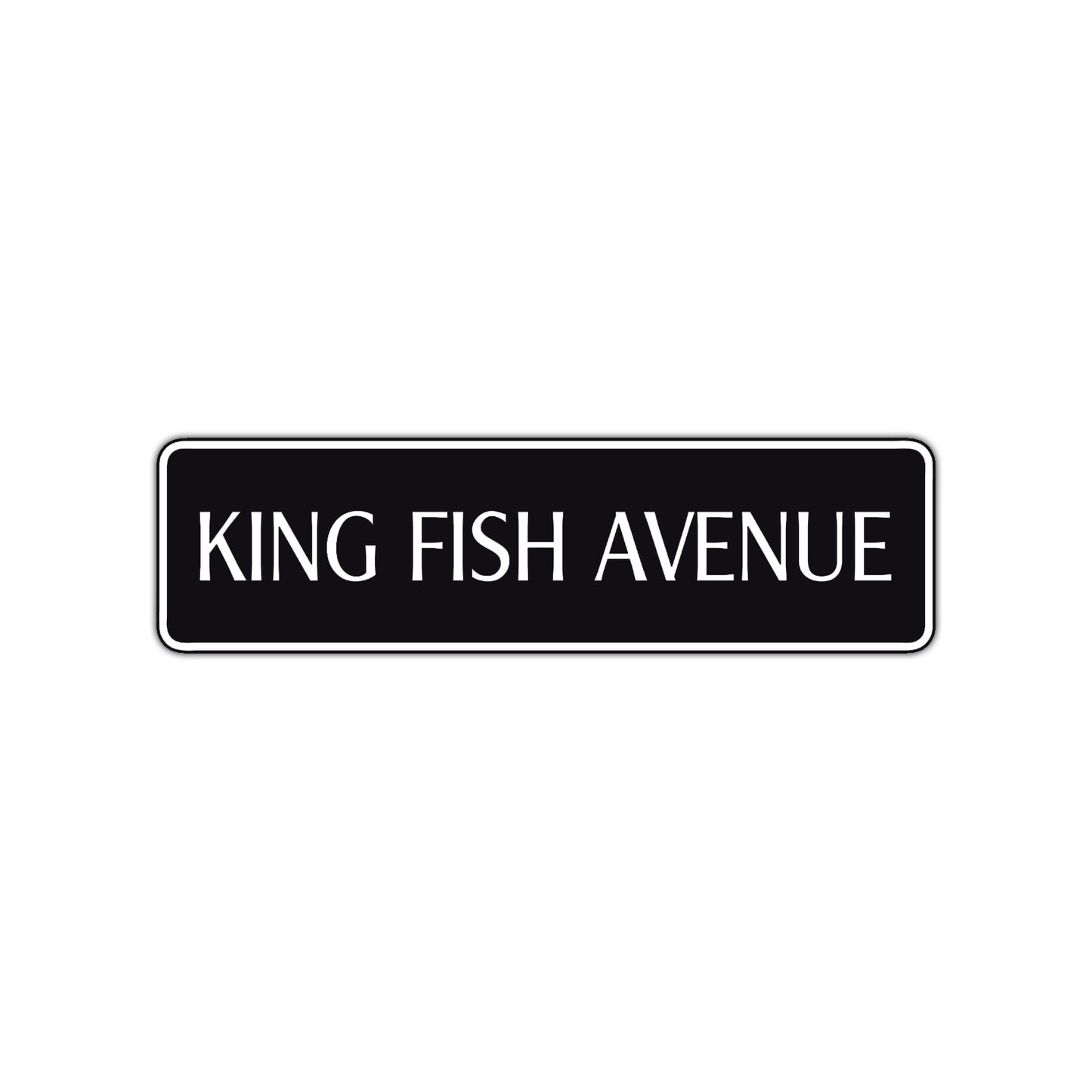 King Fish Avenue Road Aluminum Metal Novelty Street Plate Sign Wall Gift Decor