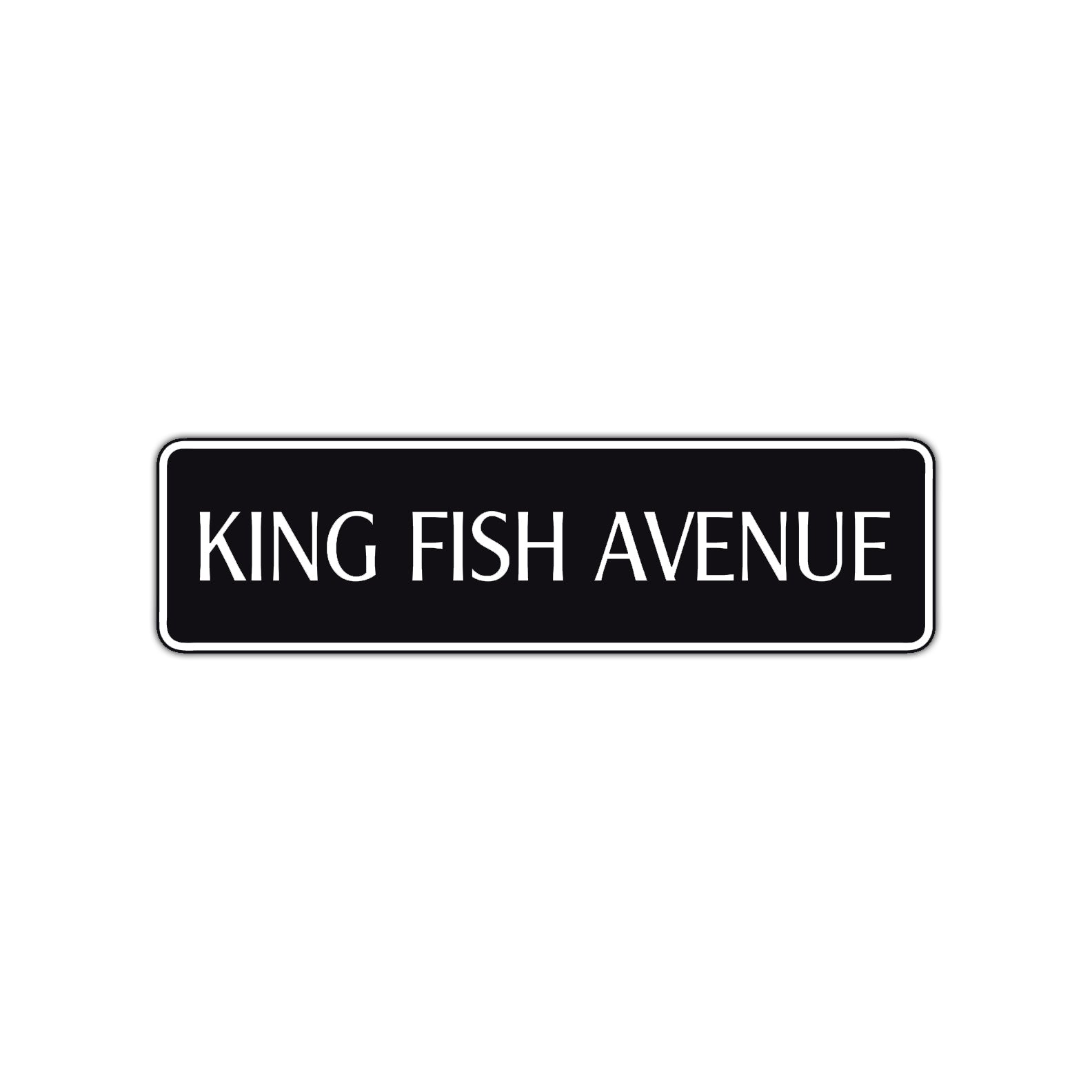 King Fish Avenue Road Aluminum Metal Novelty Street Plate Sign Wall Gift Decor