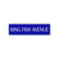 King Fish Avenue Road Aluminum Metal Novelty Street Plate Sign Wall Gift Decor