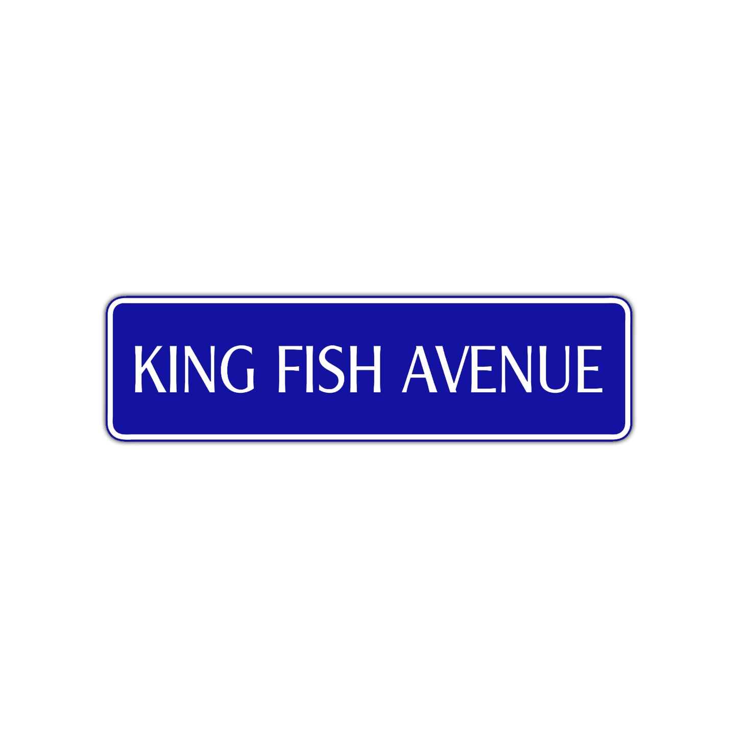 King Fish Avenue Road Aluminum Metal Novelty Street Plate Sign Wall Gift Decor