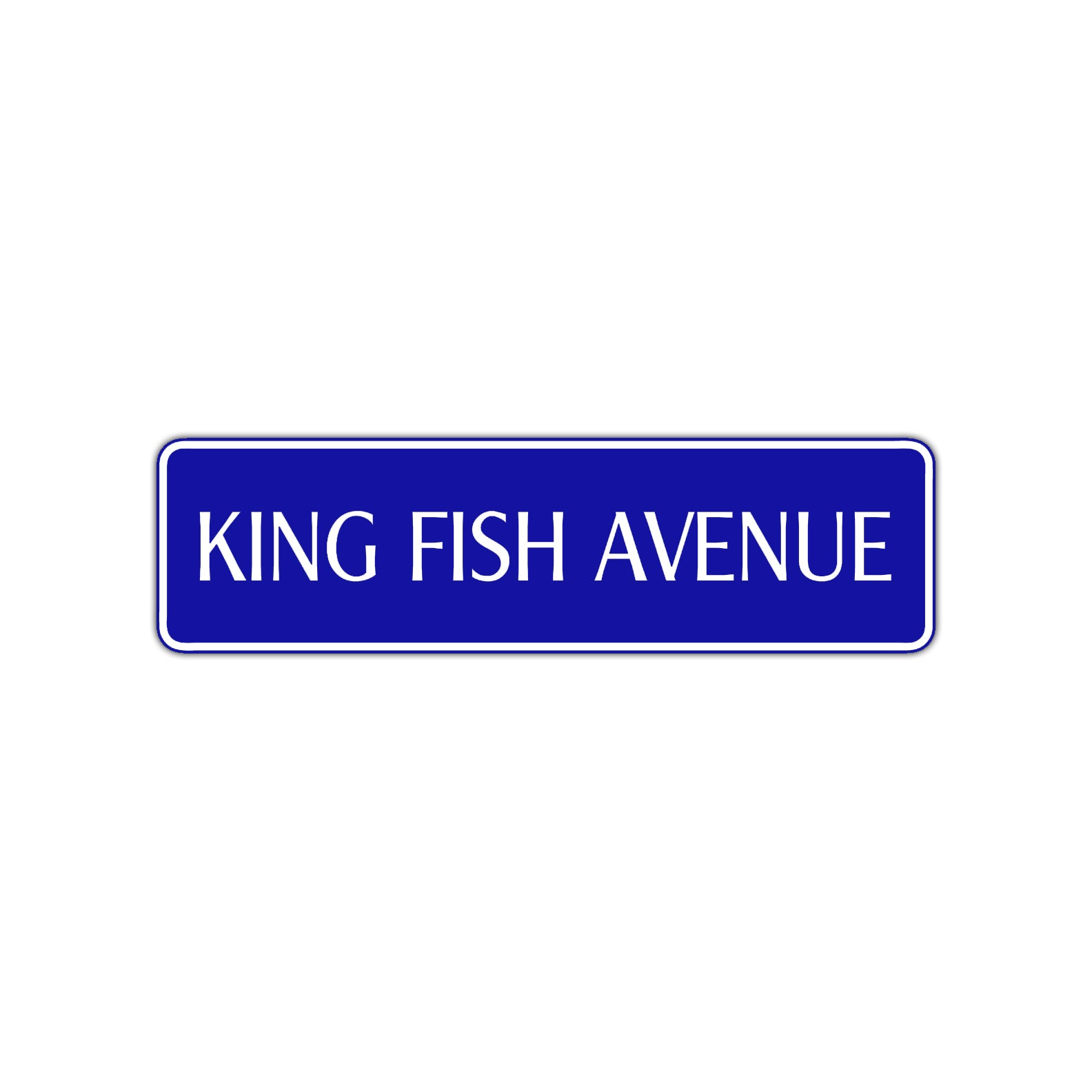King Fish Avenue Road Aluminum Metal Novelty Street Plate Sign Wall Gift Decor