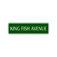 King Fish Avenue Road Aluminum Metal Novelty Street Plate Sign Wall Gift Decor