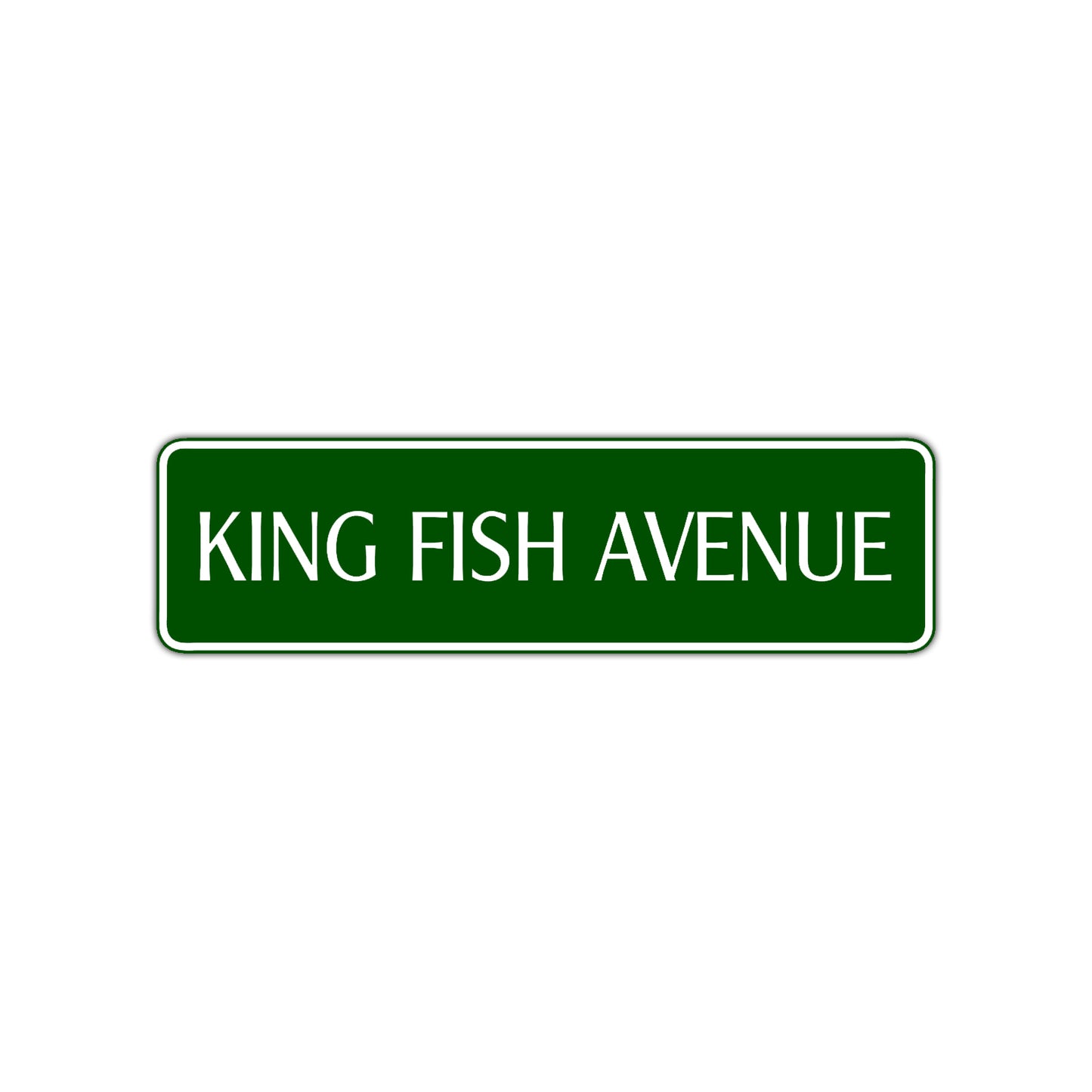 King Fish Avenue Road Aluminum Metal Novelty Street Plate Sign Wall Gift Decor