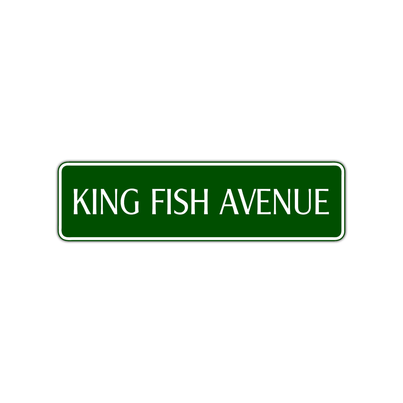 King Fish Avenue Road Aluminum Metal Novelty Street Plate Sign Wall Gift Decor