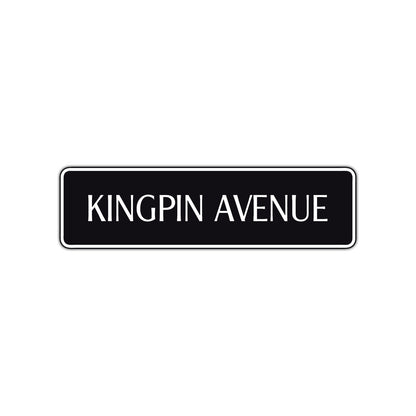 Kingpin Avenue Road Aluminum Metal Novelty Street Plate Sign Wall Gift Decor