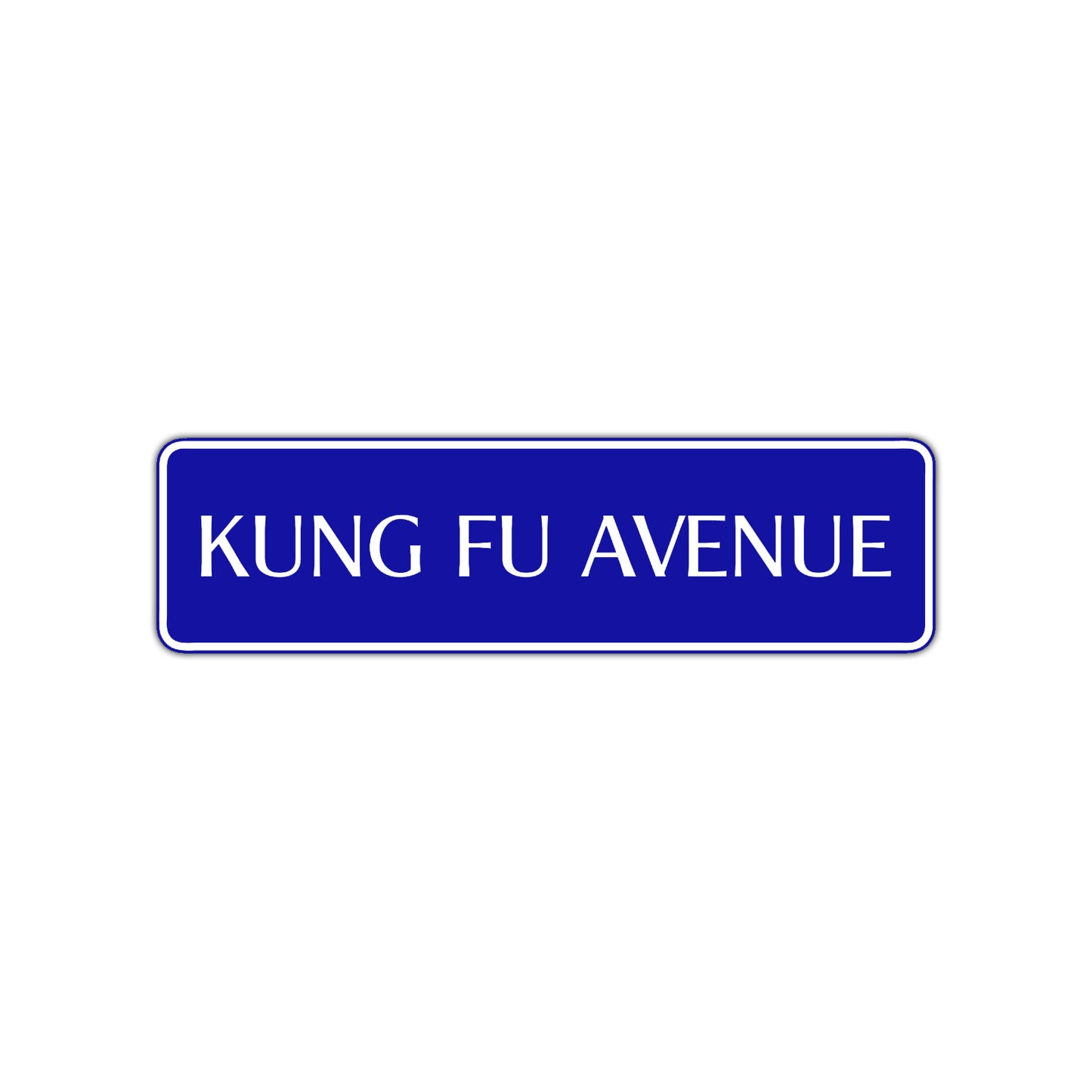 Kung Fu Avenue Road Aluminum Metal Novelty Street Plate Sign Wall Gift Decor