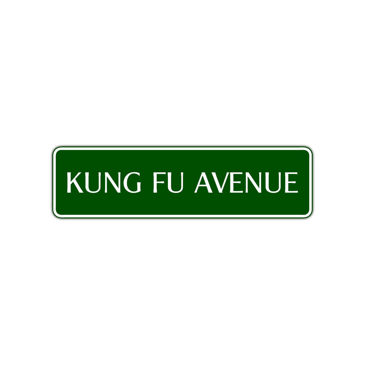 Kung Fu Avenue Road Aluminum Metal Novelty Street Plate Sign Wall Gift Decor