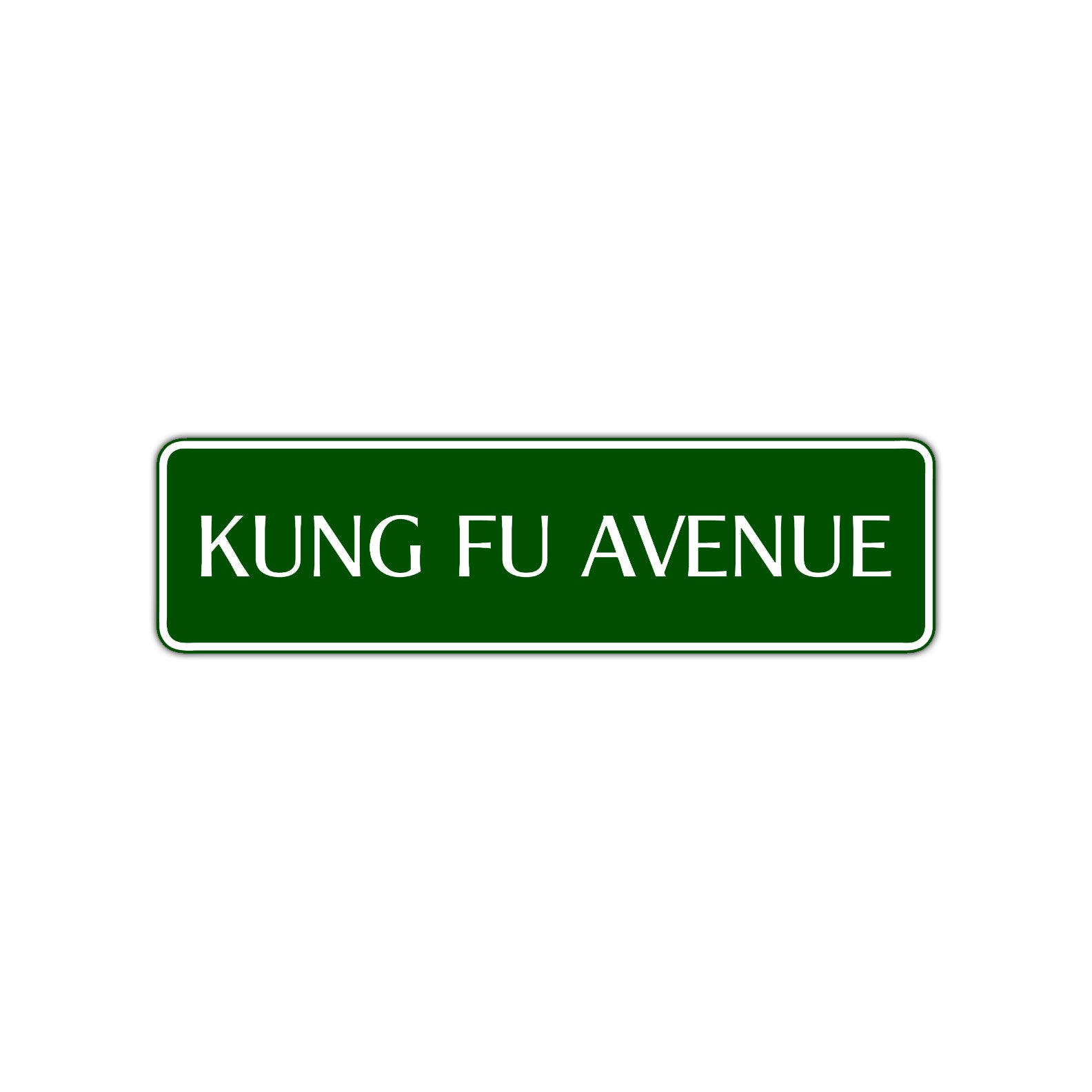 Kung Fu Avenue Road Aluminum Metal Novelty Street Plate Sign Wall Gift Decor
