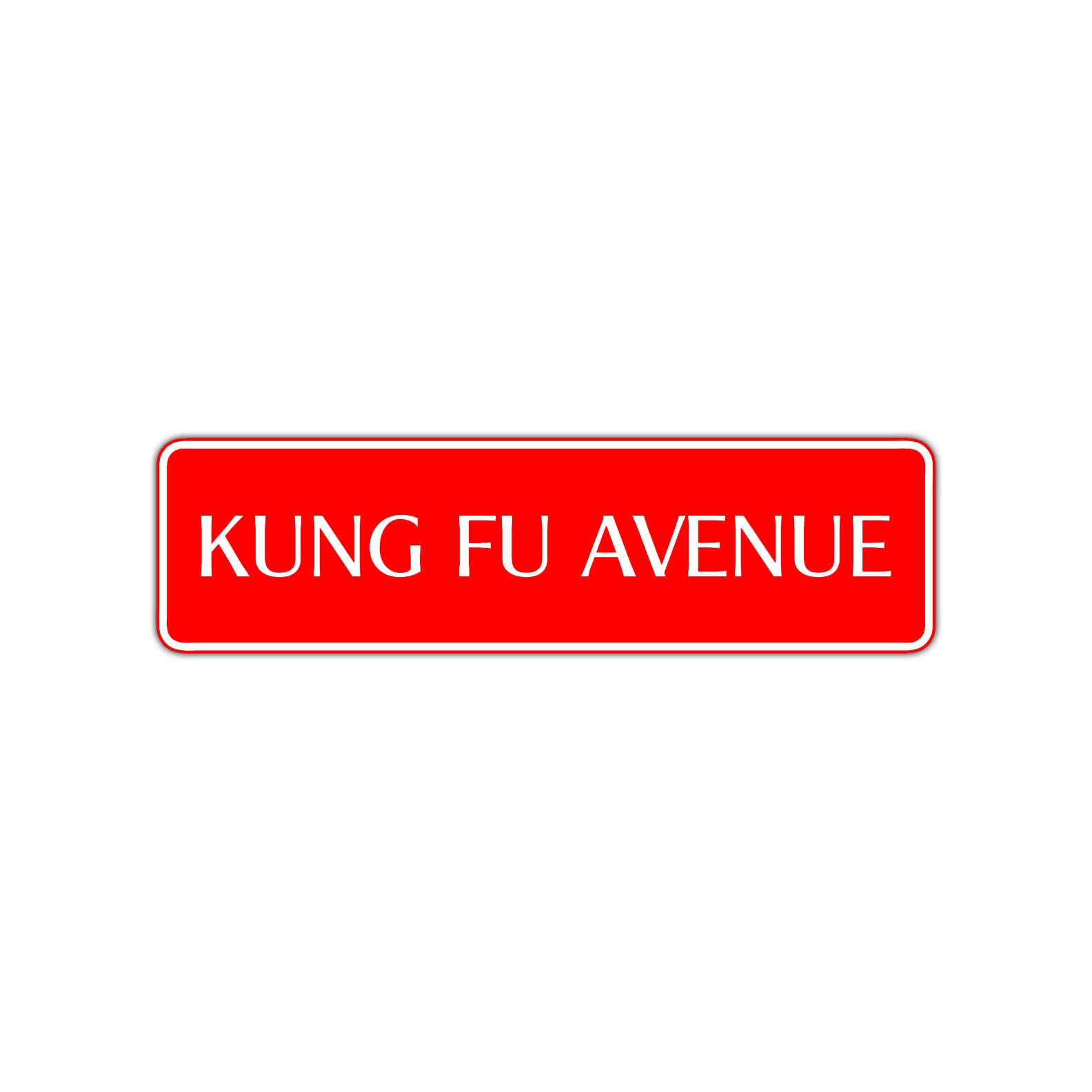 Kung Fu Avenue Road Aluminum Metal Novelty Street Plate Sign Wall Gift Decor