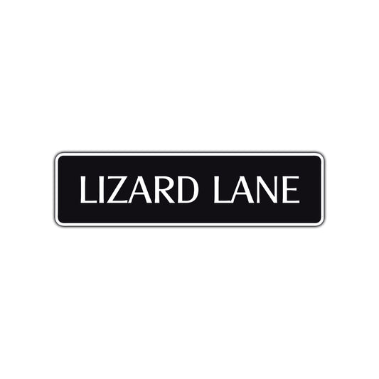 Lizard Lane Road Aluminum Metal Novelty Street Plate Sign Wall Gift Decor