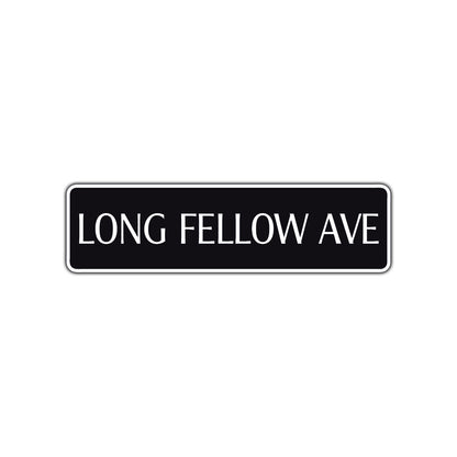 Long Fellow Ave Harley Road Aluminum Metal Novelty Street Plate Sign Wall Gift Decor