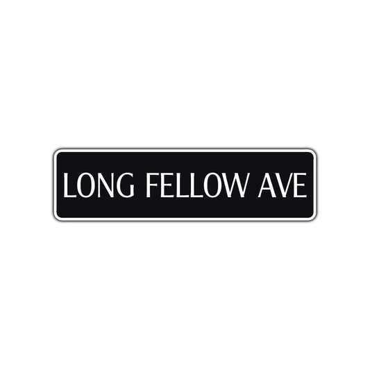 Long Fellow Ave Harley Road Aluminum Metal Novelty Street Plate Sign Wall Gift Decor