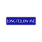 Long Fellow Ave Harley Road Aluminum Metal Novelty Street Plate Sign Wall Gift Decor