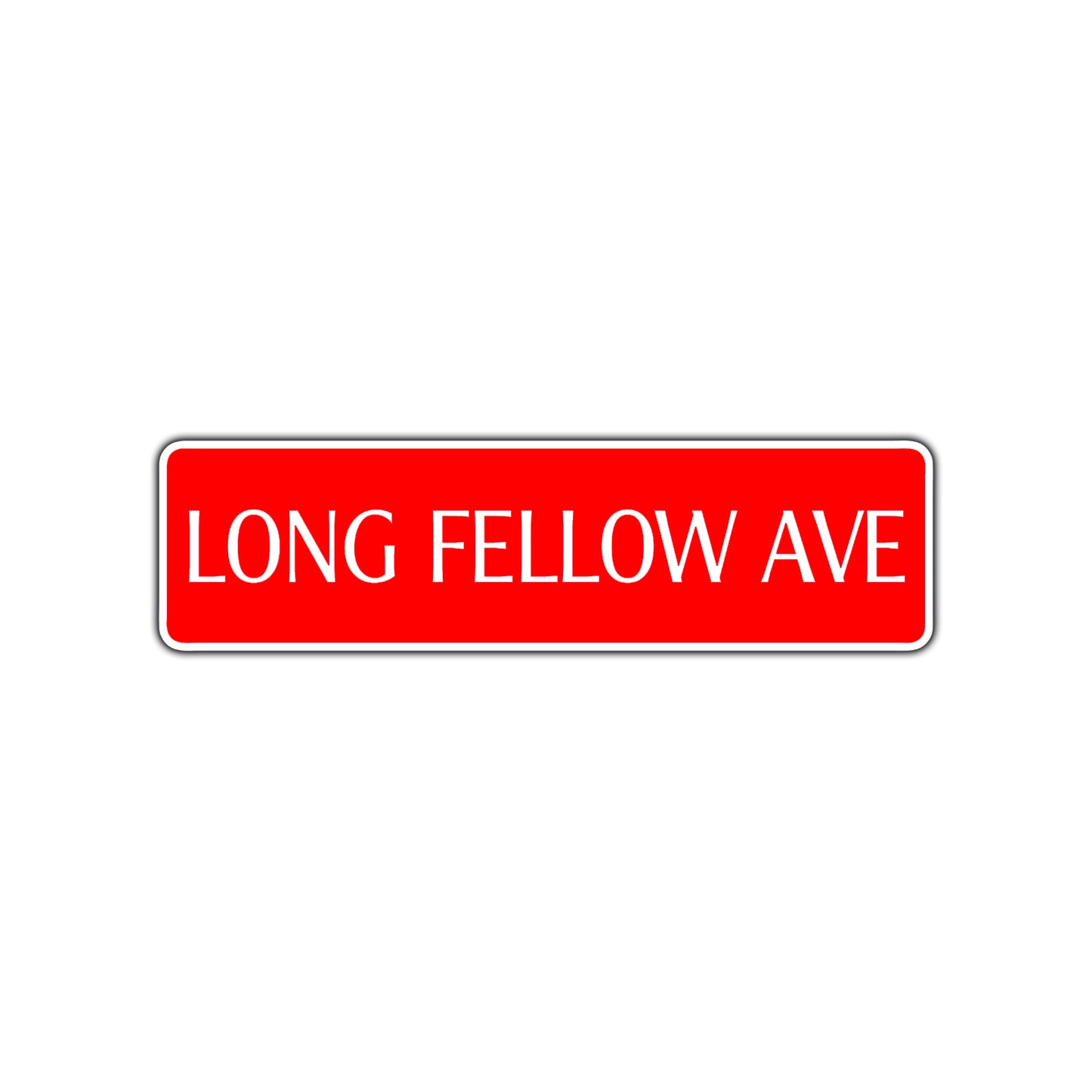 Long Fellow Ave Harley Road Aluminum Metal Novelty Street Plate Sign Wall Gift Decor