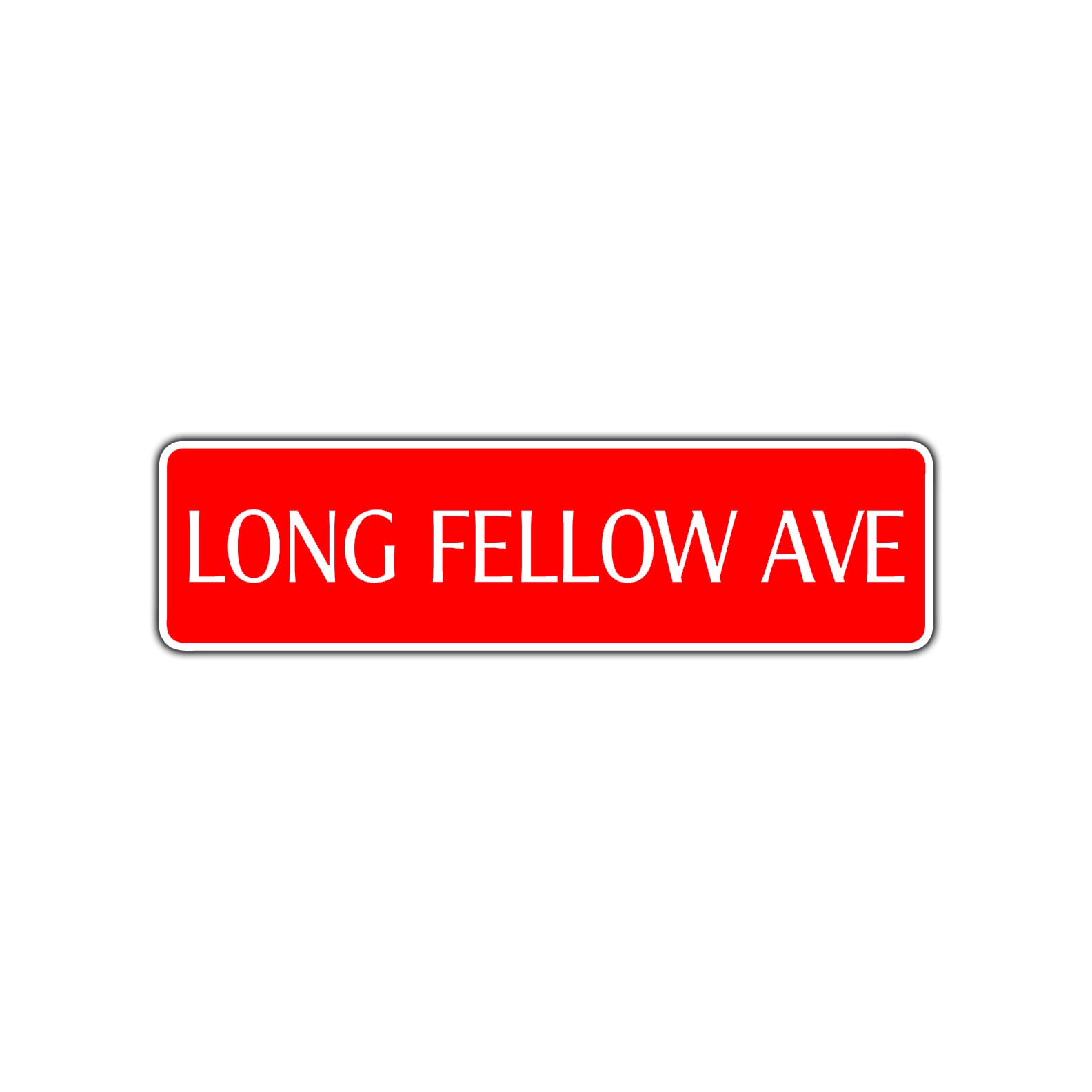 Long Fellow Ave Harley Road Aluminum Metal Novelty Street Plate Sign Wall Gift Decor