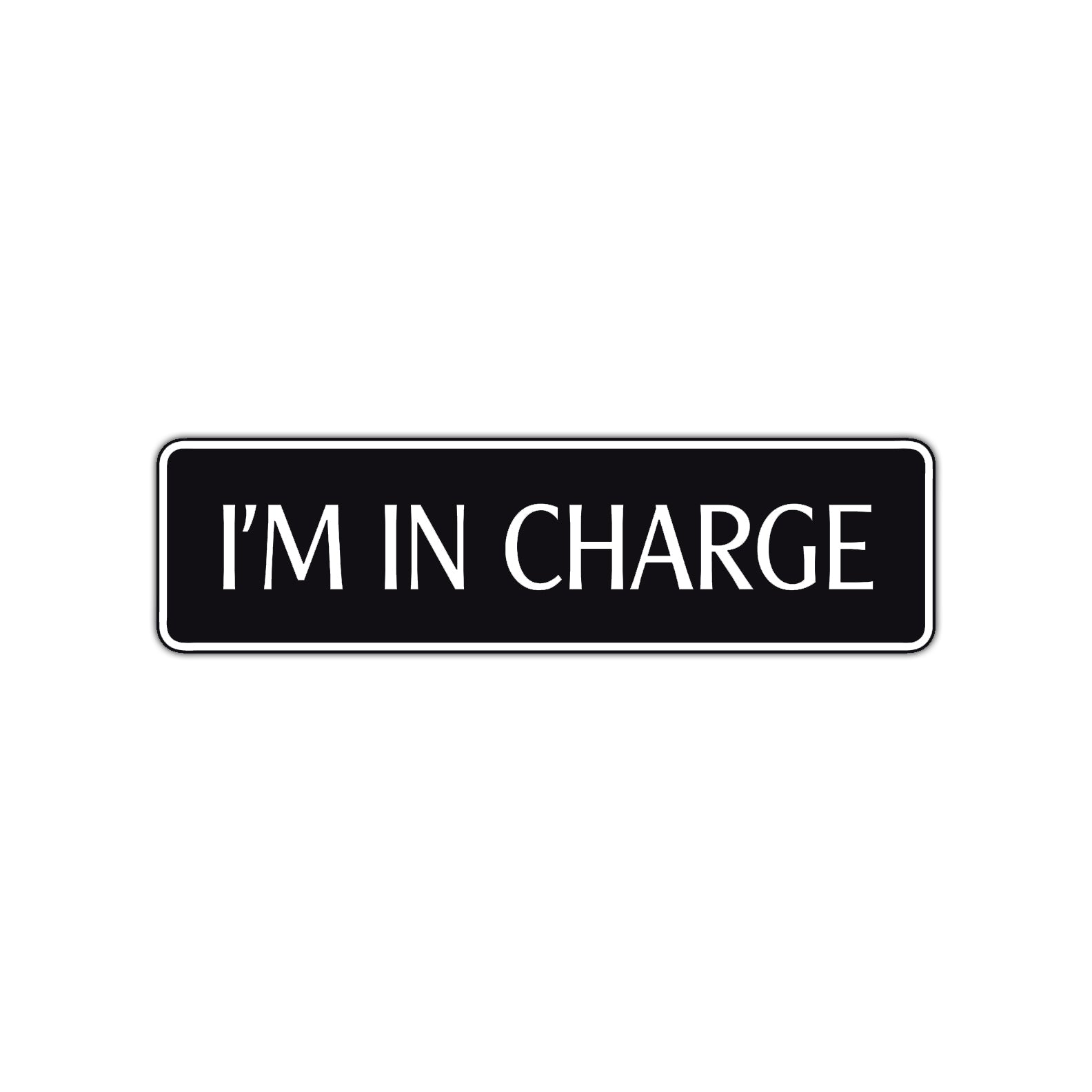 I'm In Charge Road Aluminum Metal Novelty Street Plate Sign Wall Gift Decor