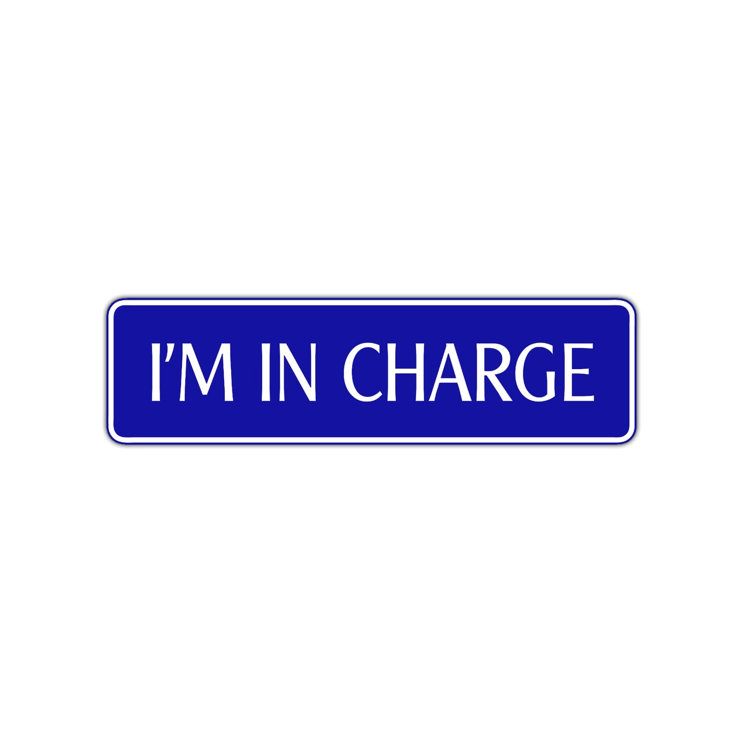 I'm In Charge Road Aluminum Metal Novelty Street Plate Sign Wall Gift Decor