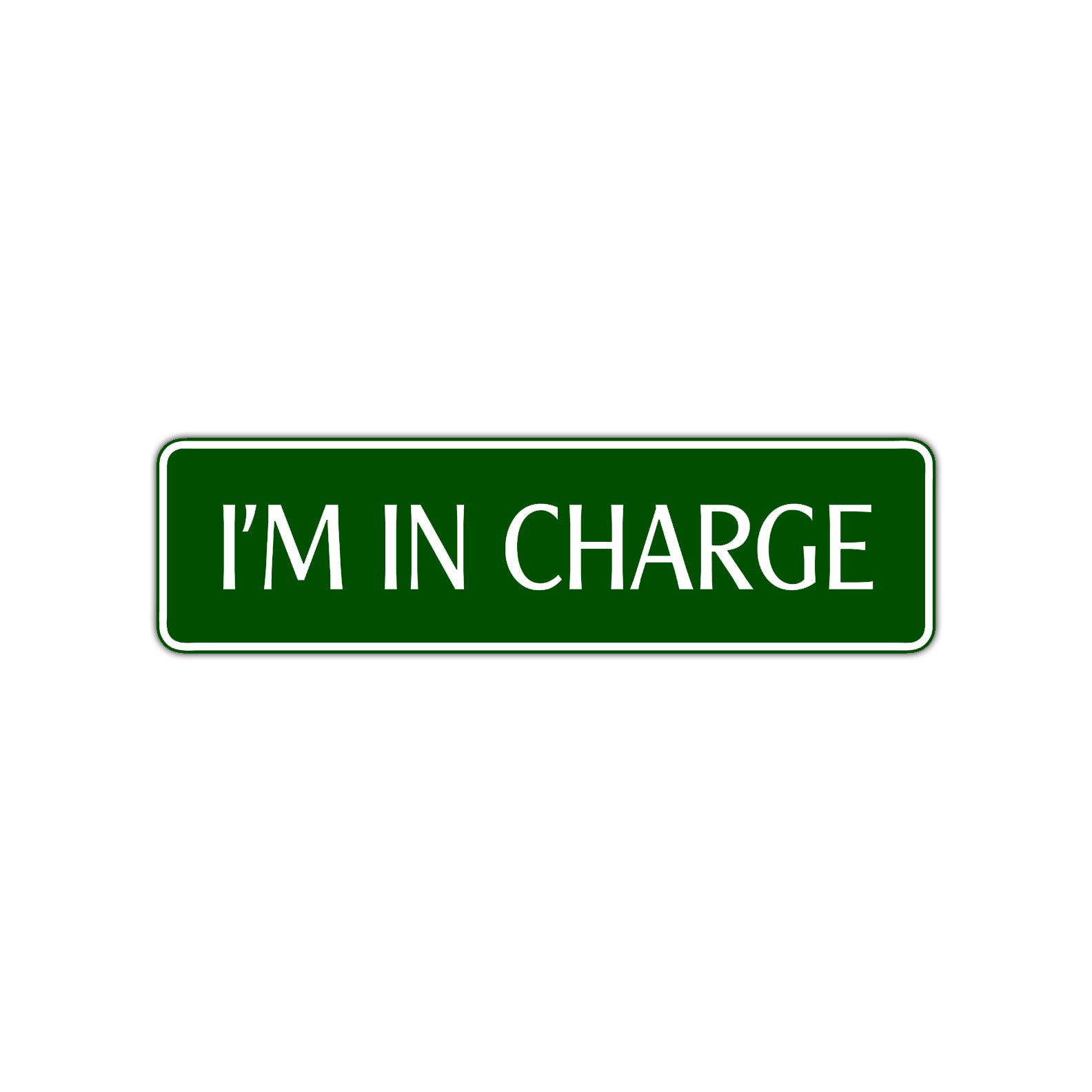 I'm In Charge Road Aluminum Metal Novelty Street Plate Sign Wall Gift Decor