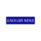 Lunch Lady Avenue Road Aluminum Metal Novelty Street Plate Sign Wall Gift Decor