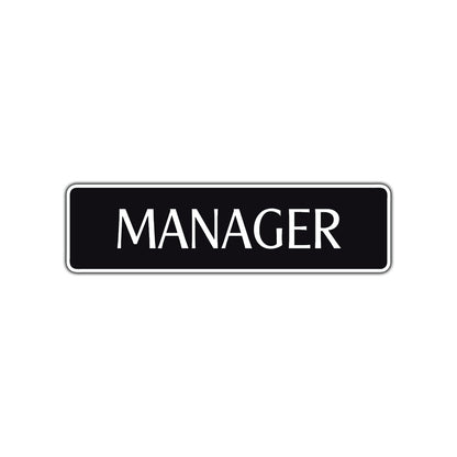 Manager Occupational Road Aluminum Metal Novelty Street Plate Sign Wall Gift Decor