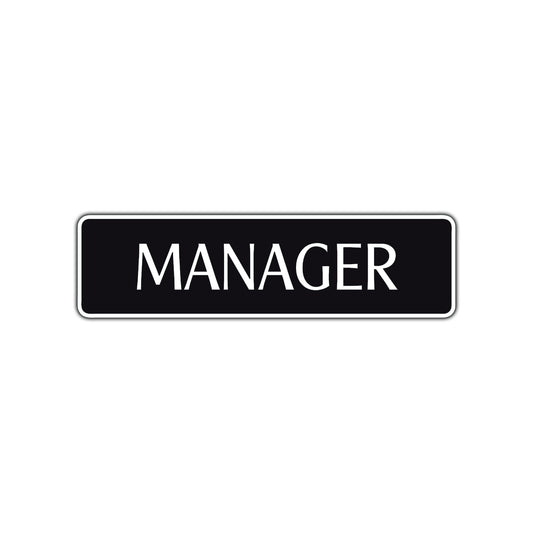 Manager Occupational Road Aluminum Metal Novelty Street Plate Sign Wall Gift Decor