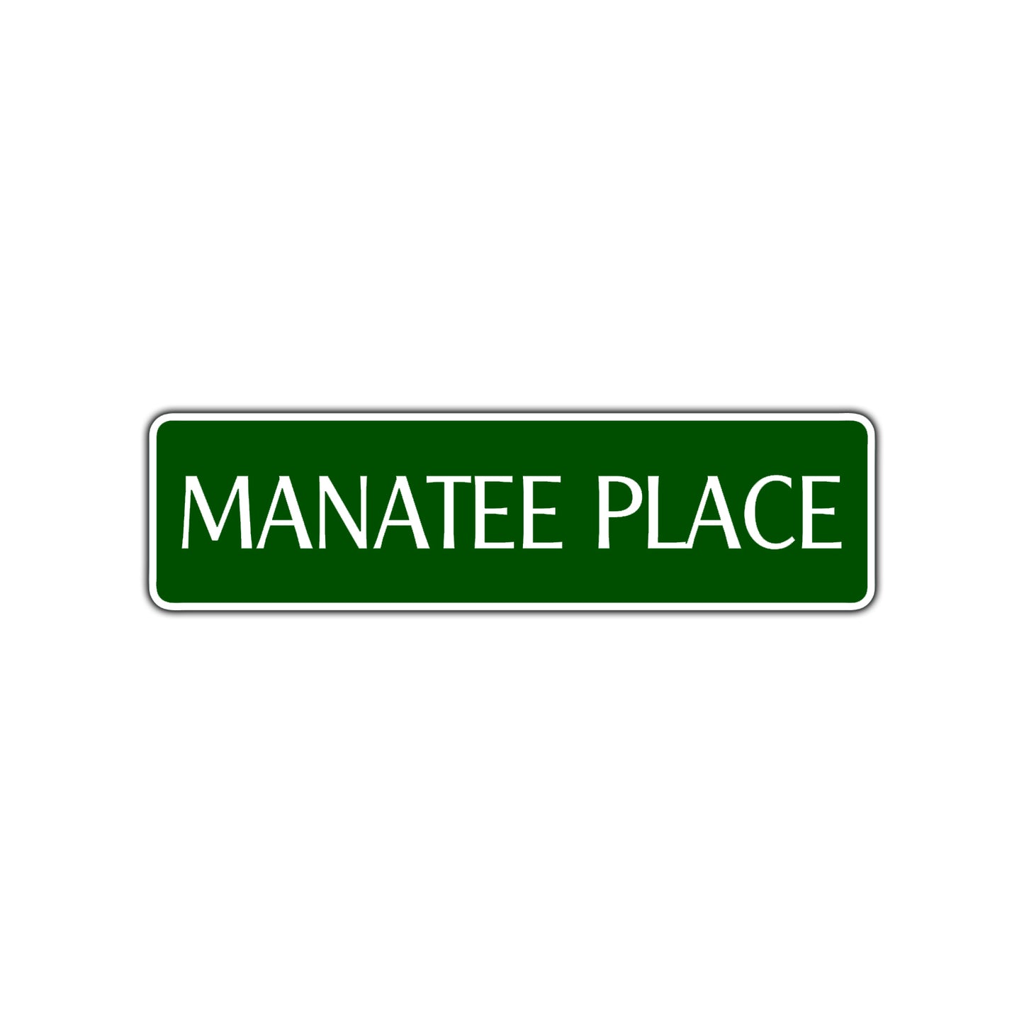 Manatee Place Road Aluminum Metal Novelty Street Plate Sign Wall Gift Decor