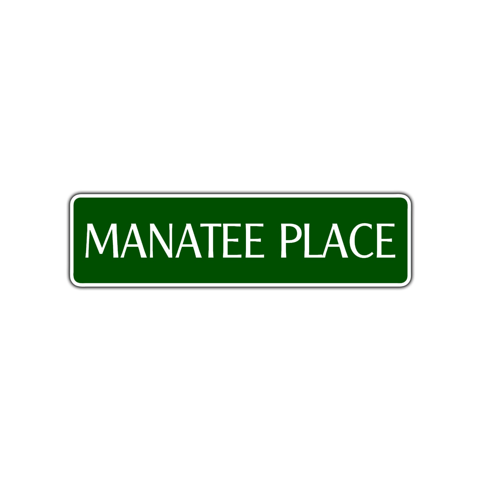 Manatee Place Road Aluminum Metal Novelty Street Plate Sign Wall Gift Decor