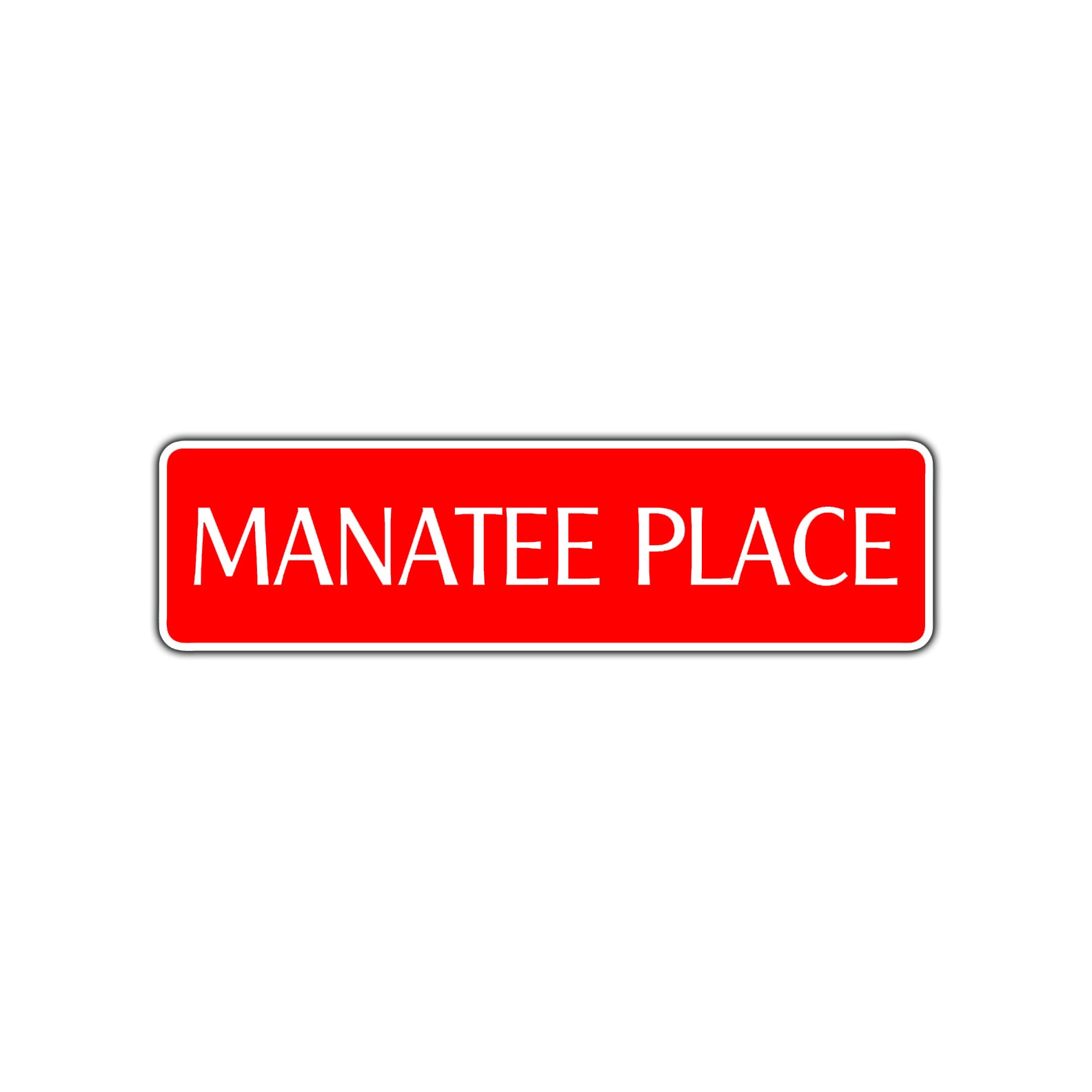 Manatee Place Road Aluminum Metal Novelty Street Plate Sign Wall Gift Decor