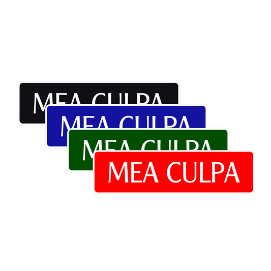 Mea Culpa Road Aluminum Metal Novelty Street Plate Sign Wall Gift Decor